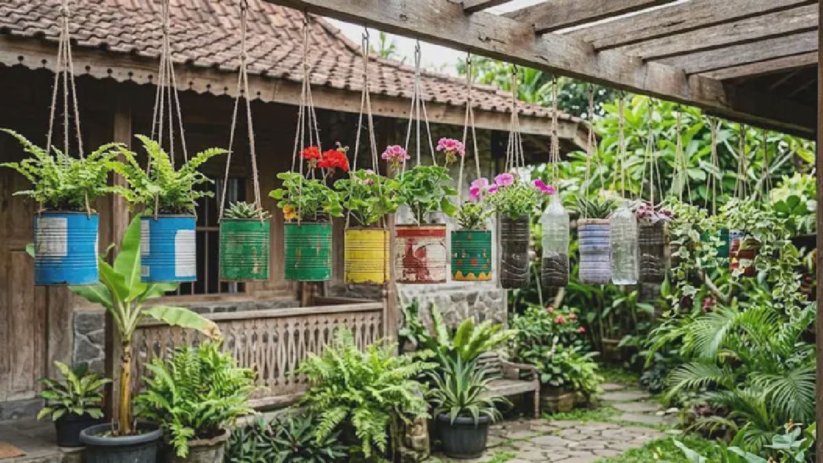 Kreasikan Pot Tanaman Gantung Estetik dari Barang Bekas di Rumah