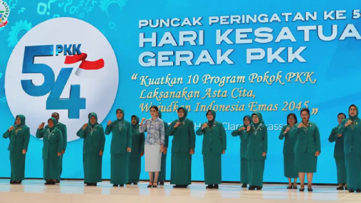 JAKARTA — Puncak Peringatan Hari Kesatuan Gerak (HKG) Pemberdayaan Kesejahteraan Keluarga (PKK)