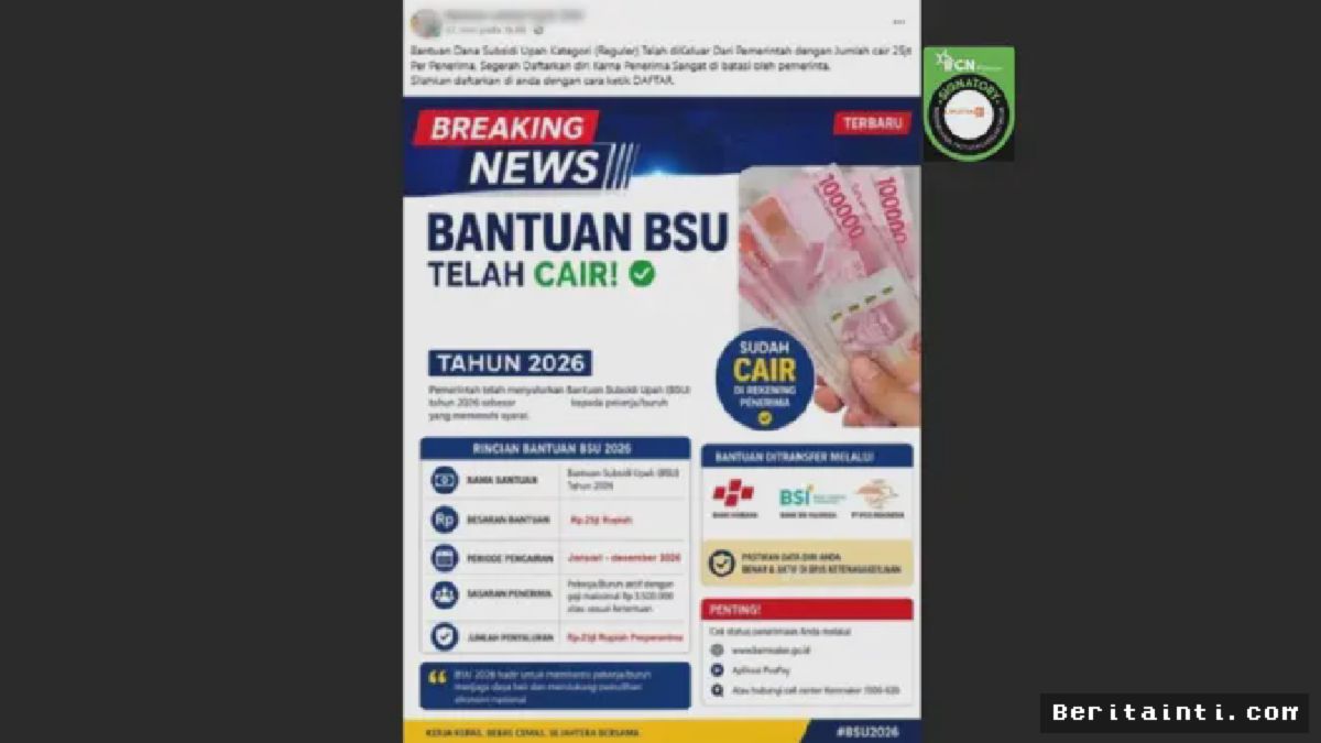 Klaim BSU Rp25 Juta per Penerima Dipastikan Informasi Hoaks
